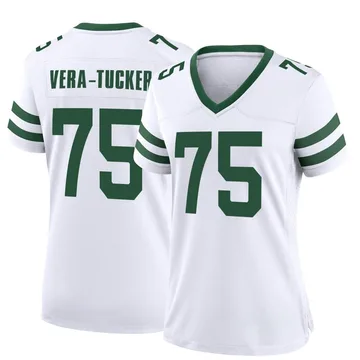 Men's Nike Alijah Vera-Tucker Gotham Green New York Jets Game Player Jersey Size: 4XL