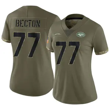 Nike New York Jets No77 Mekhi Becton Camo Women's Stitched NFL Limited 2019 Salute To Service Jersey