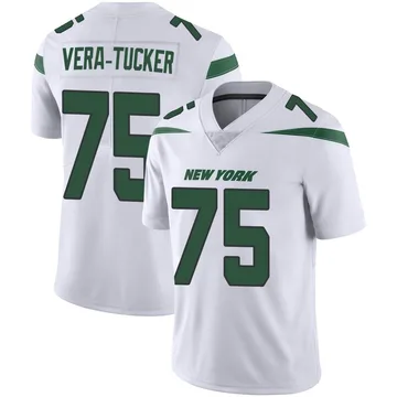 Men's Nike Alijah Vera-Tucker Gotham Green New York Jets Game Player Jersey Size: 4XL